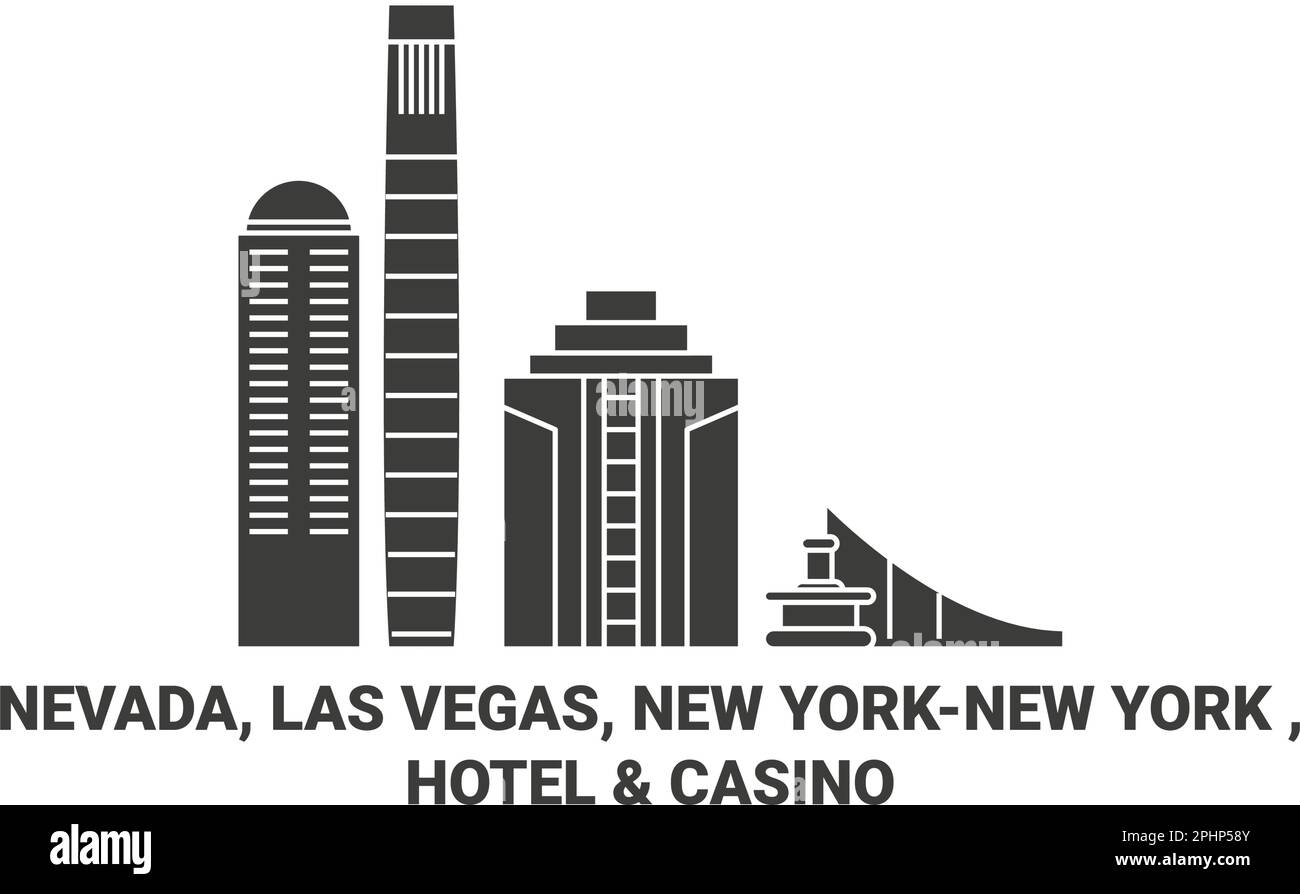 Etats-Unis, Nevada, Las Vegas, New Yorkconnaisst York , illustration vectorielle du site touristique de l'hôtel et du casino Illustration de Vecteur