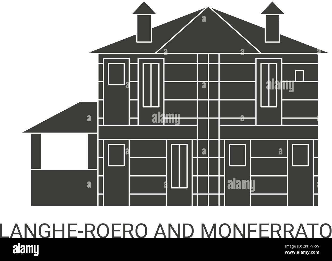 Italie, Langheroero et Monferrato Voyage vecteur illustration Illustration de Vecteur