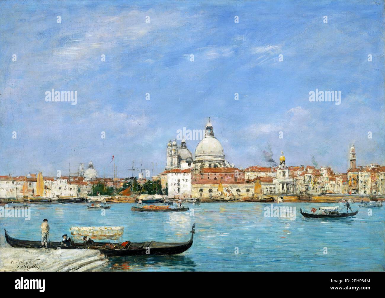 Eugène Boudin (1824-1898), peinture intitulée « Venise, Santa Maria della Salute de San Giorgio », huile sur toile, 1895 Banque D'Images