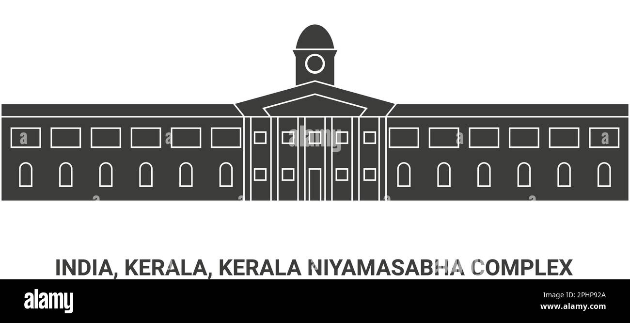 Inde, Kerala, Kerala Niyamasabha complexe, voyage illustration vectorielle Illustration de Vecteur