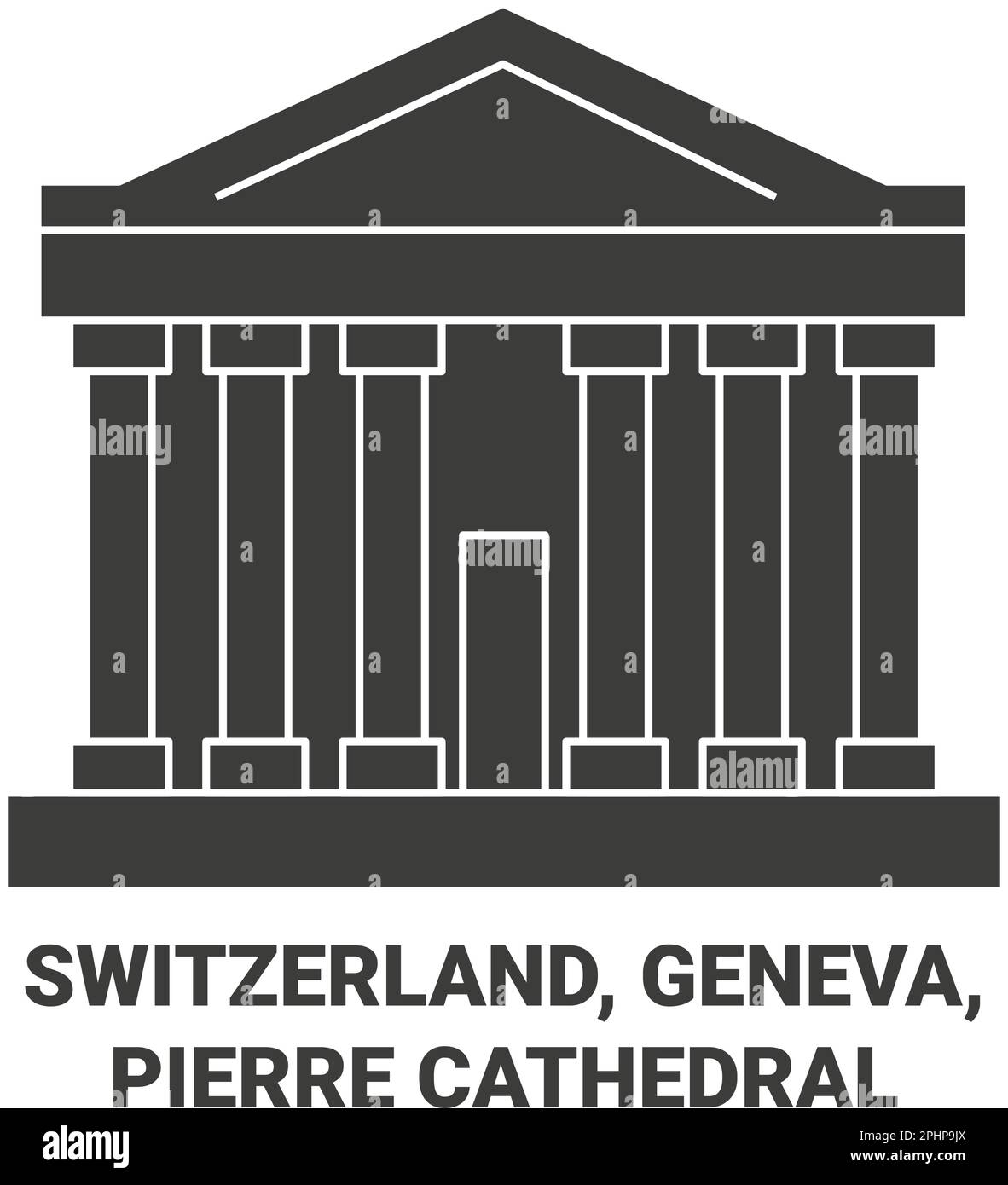 Suisse, Genève, cathédrale de Pierre Voyage repère illustration vectorielle Illustration de Vecteur