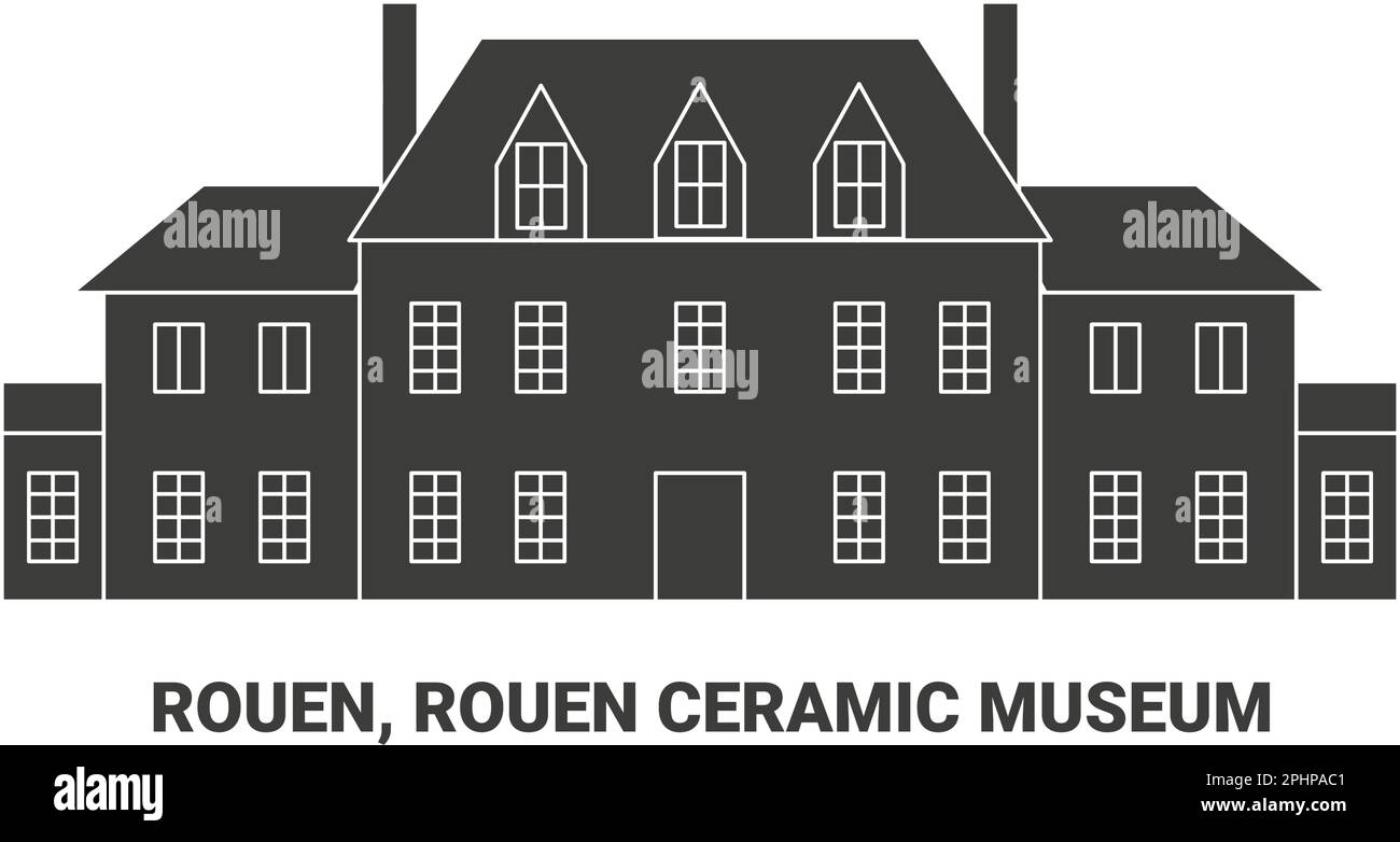 France, Rouen, Musée céramique de Rouen, illustration vectorielle de voyage Illustration de Vecteur