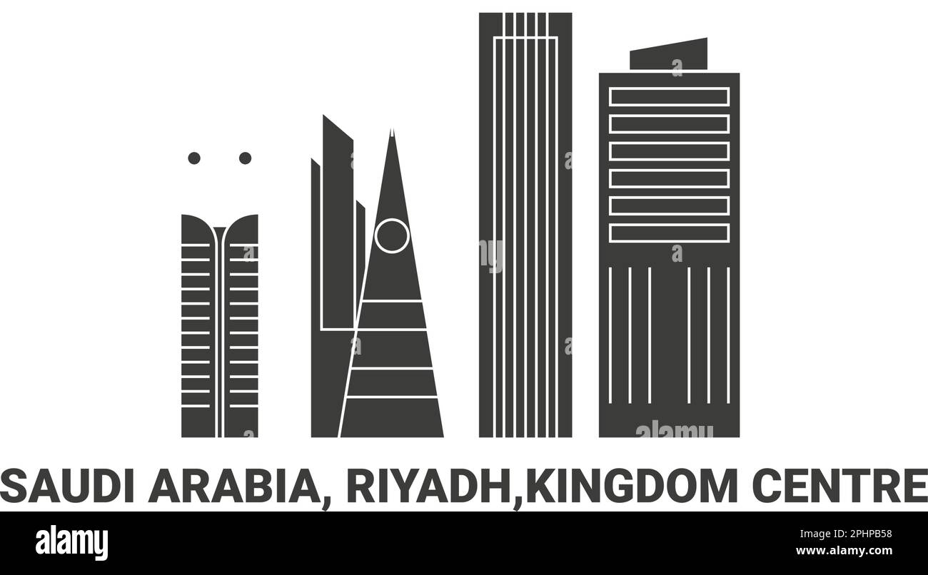 Arabie Saoudite, Riyad, Kingdom Center, illustration vectorielle de voyage Illustration de Vecteur