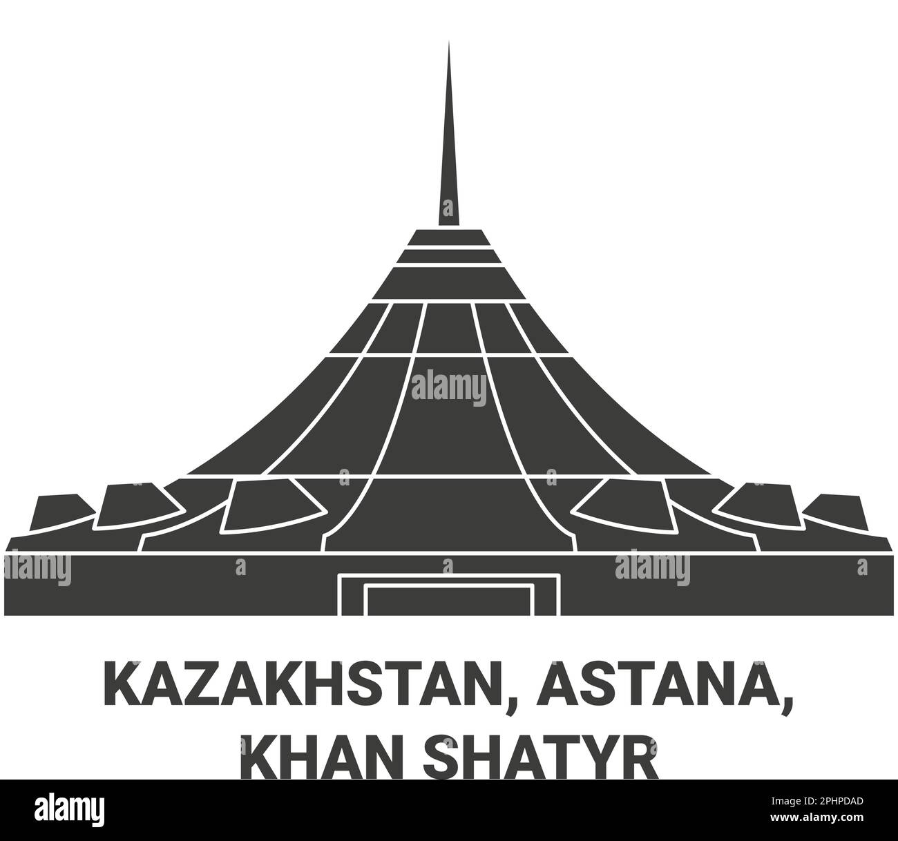 Kazakhstan, Astana, Khan Shatyr Voyage illustration du vecteur de repère Illustration de Vecteur