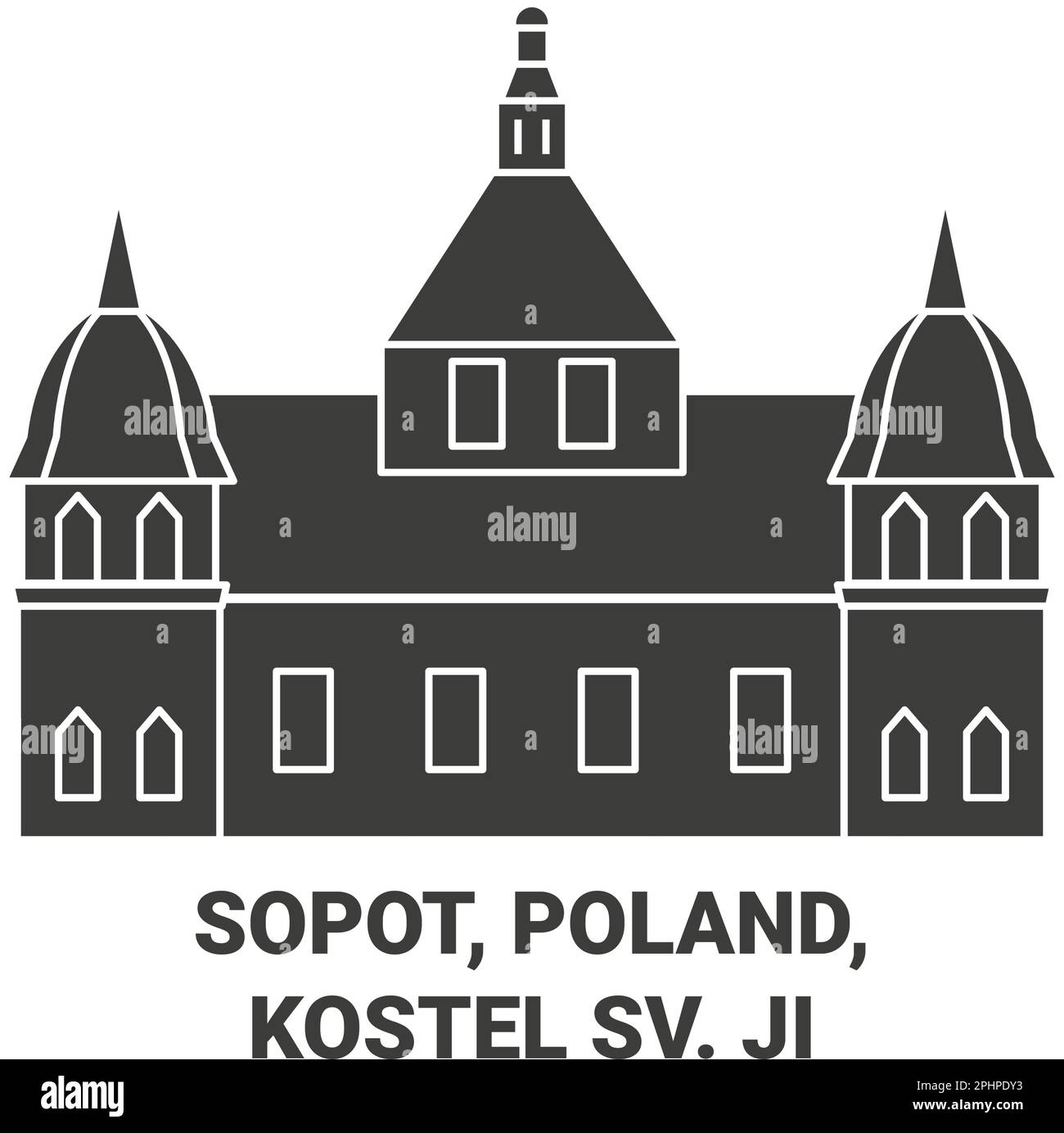 Pologne, Sopot, Kostel SV. Illustration du vecteur de repère de voyage Jiho Illustration de Vecteur