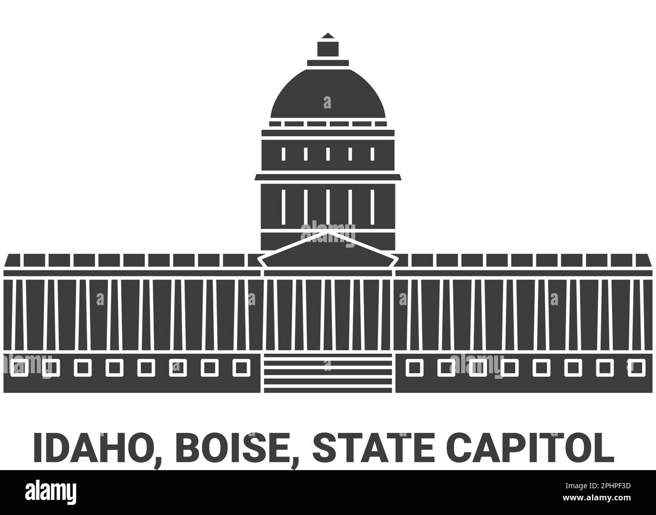 États-Unis, Idaho, Boise, Capitole de l'État, illustration vectorielle de voyage Illustration de Vecteur