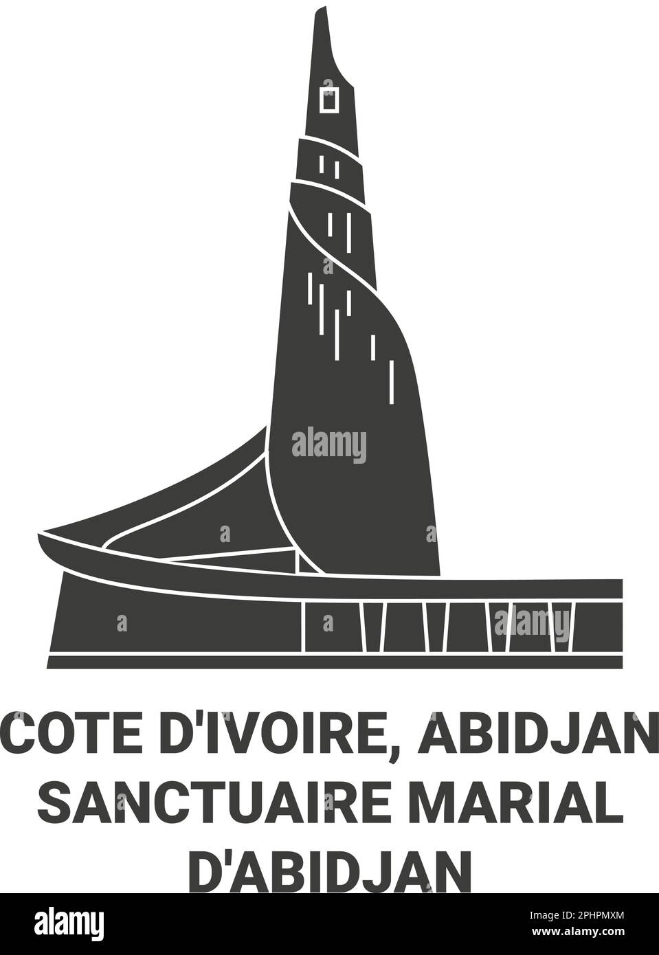 Côte d'ivoire, Abidjansanctuaire Marial d'abidjan illustration du vecteur de voyage Illustration de Vecteur