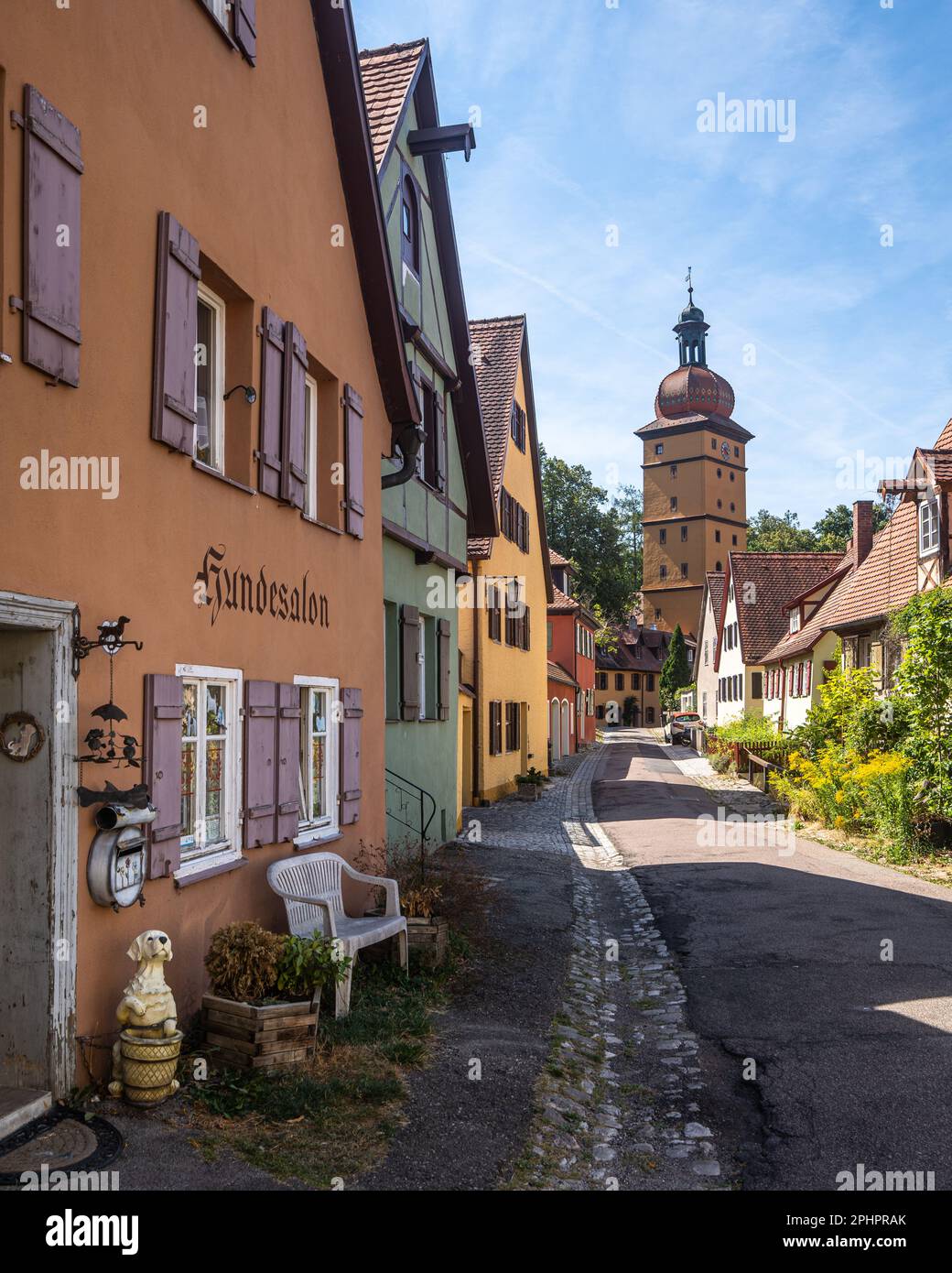 Vue sur Dinkelsbuhl, une ville historique pittoresque sur la route romantique. Dinkelsbühl, Bavière, Allemagne, août 2022 Banque D'Images Vue sur Dinkelsbuhl, une ville historique pittoresque sur la route romantique. Dinkelsbühl, Bavière, Allemagne, août 2022 Banque D'Images