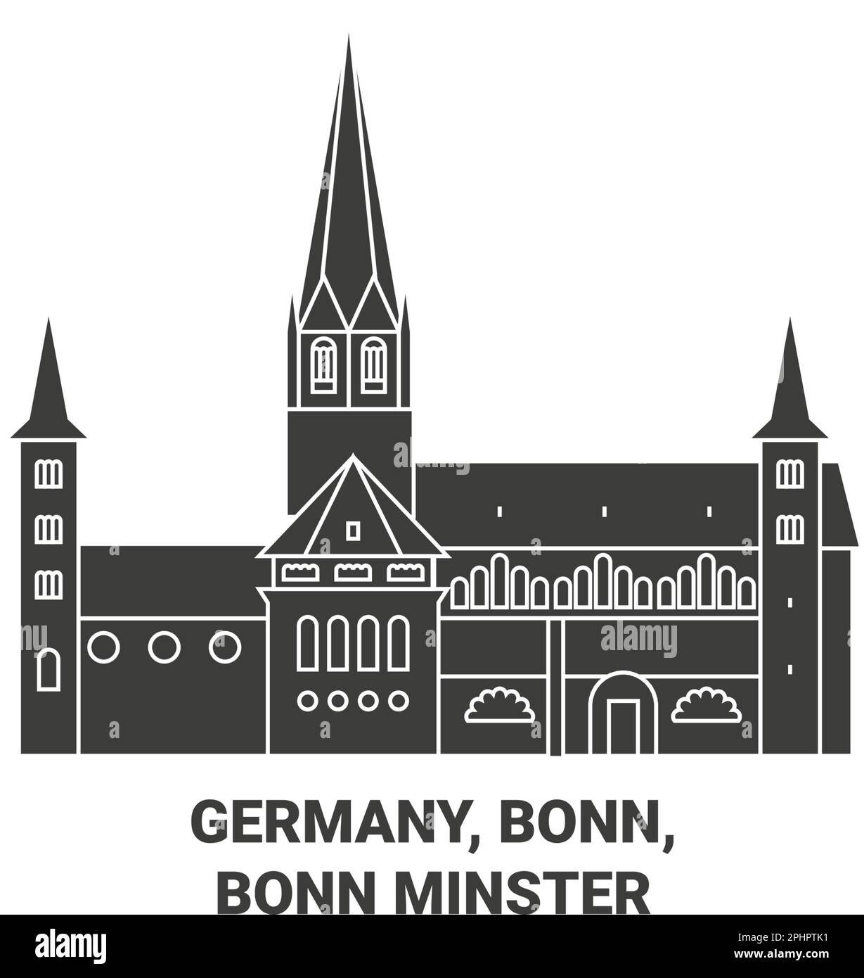 Allemagne, Bonn, Bonn Minster voyage illustration du vecteur de repère Illustration de Vecteur