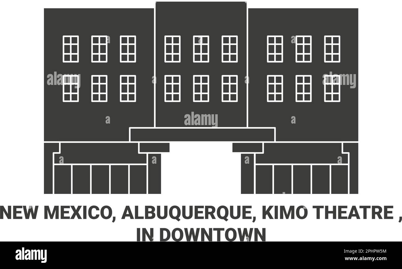 États-Unis, Nouveau-Mexique, Albuquerque, Kimo Theatre , dans Downtown Voyage repère illustration vecteur Illustration de Vecteur