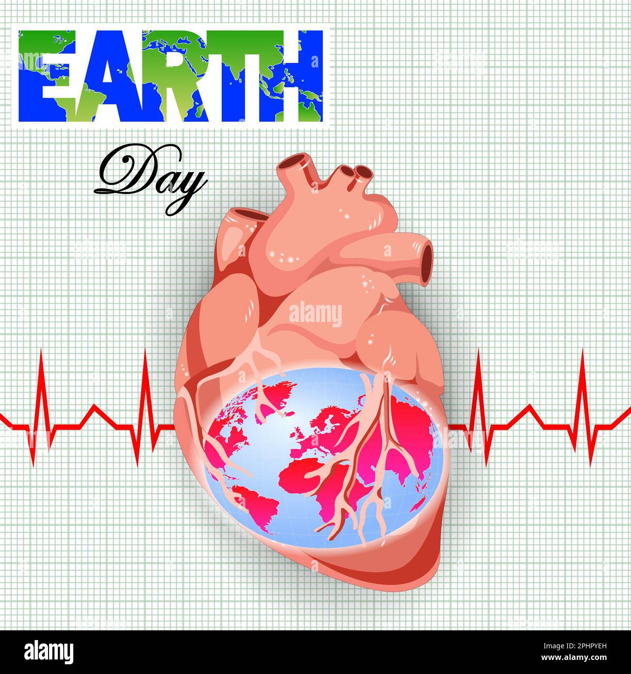 Jour de la Terre - Heartbeat of the Earth - Save Earth Banque D'Images