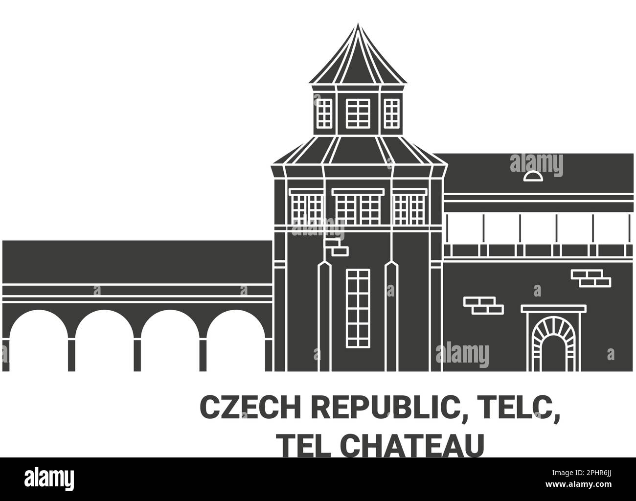 République tchèque, Telc, tel Chteau Voyage repère illustration vecteur Illustration de Vecteur