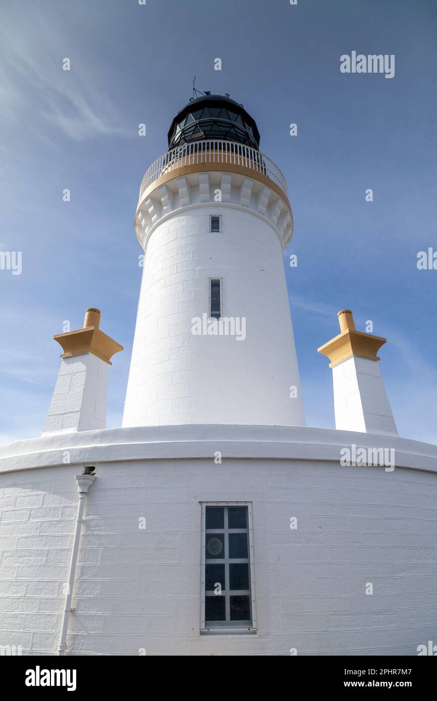 Le phare de Noss Head est un phare actif datant de 19th ans, près de Wick, à Caithness, en Écosse Banque D'Images