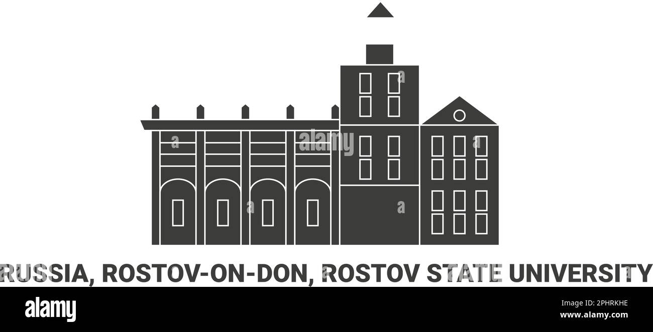 Russie, Rostovondon, Université d'État de Rostov, illustration vectorielle de voyage Illustration de Vecteur