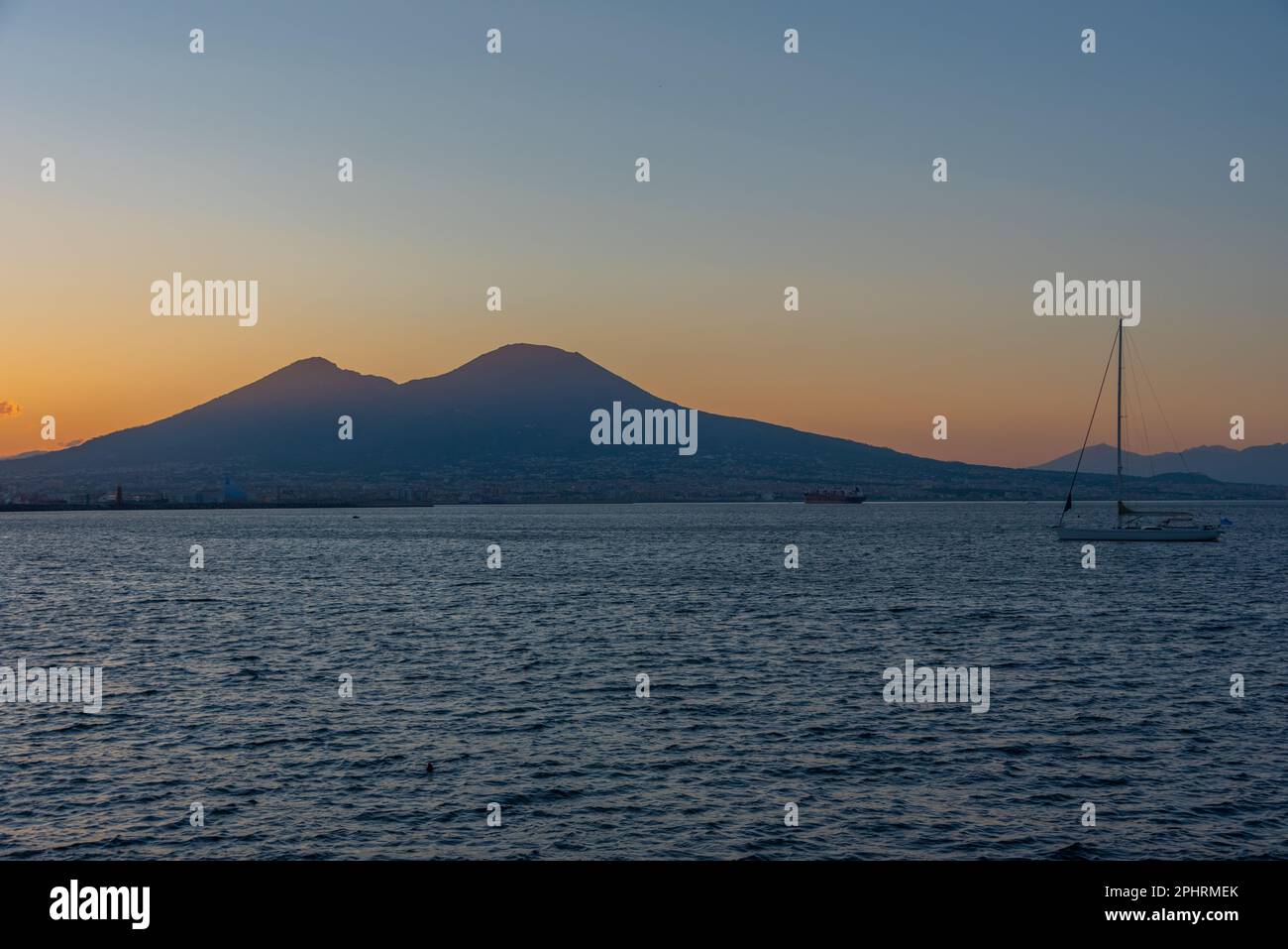 Vue sur le Vésuve vulcano en Italie. Banque D'Images
