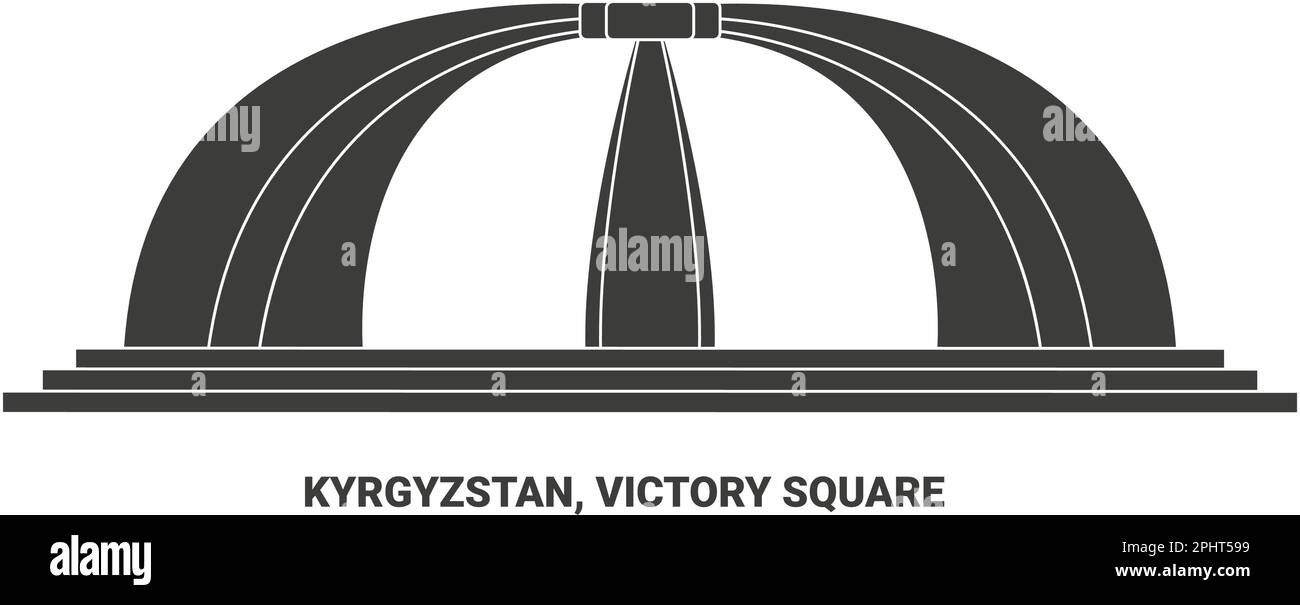 Kirghizistan, place de la victoire, illustration vectorielle de voyage Illustration de Vecteur