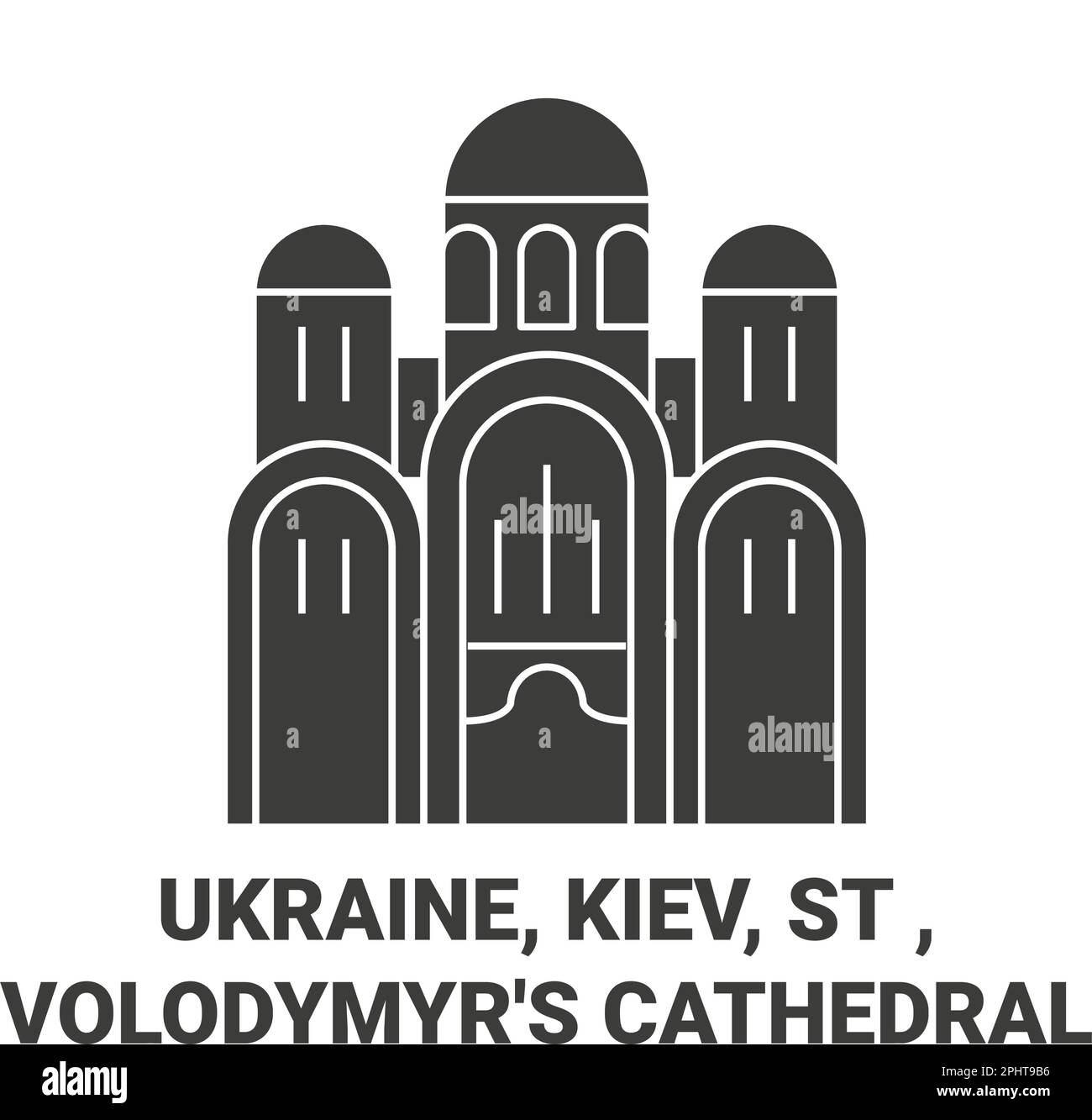 Ukraine, Kiev, la cathédrale Saint-Volodymyr Voyage repère illustration du vecteur Illustration de Vecteur