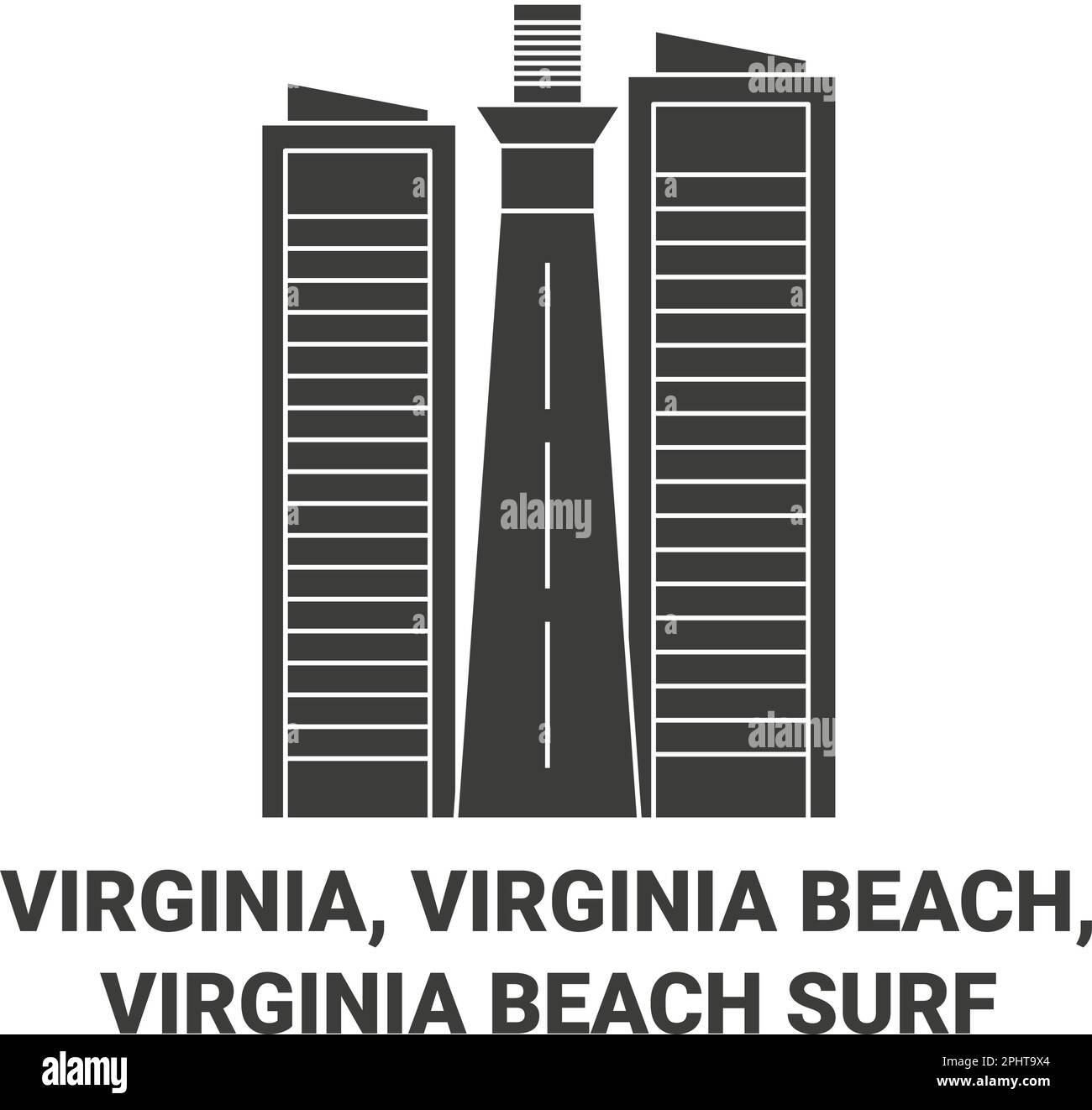 Etats-Unis, Virginie, Virginia Beach, Virginia Beach Surf Voyage scénario illustration Illustration de Vecteur
