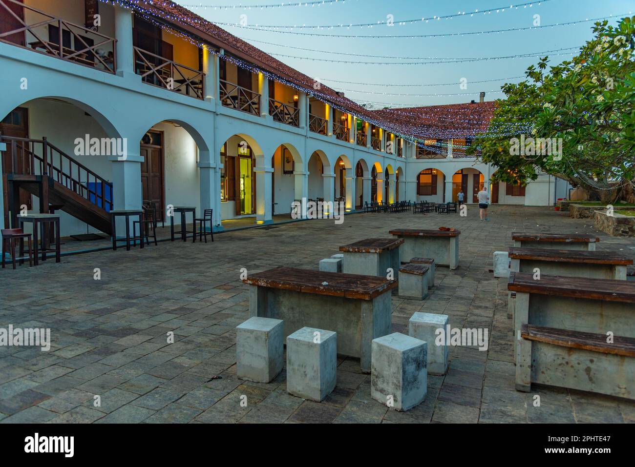 Quartier culinaire de Galle situé dans un ancien hôpital, Sri Lanka. Banque D'Images