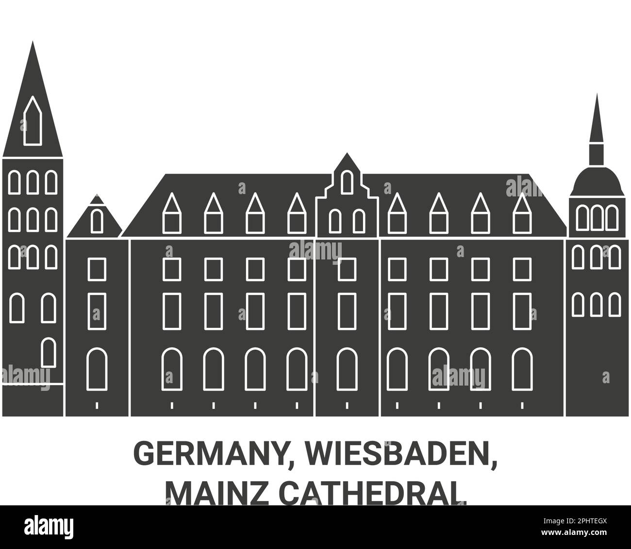 Allemagne, Wiesbaden, cathédrale de Mayence voyage illustration vectorielle Illustration de Vecteur