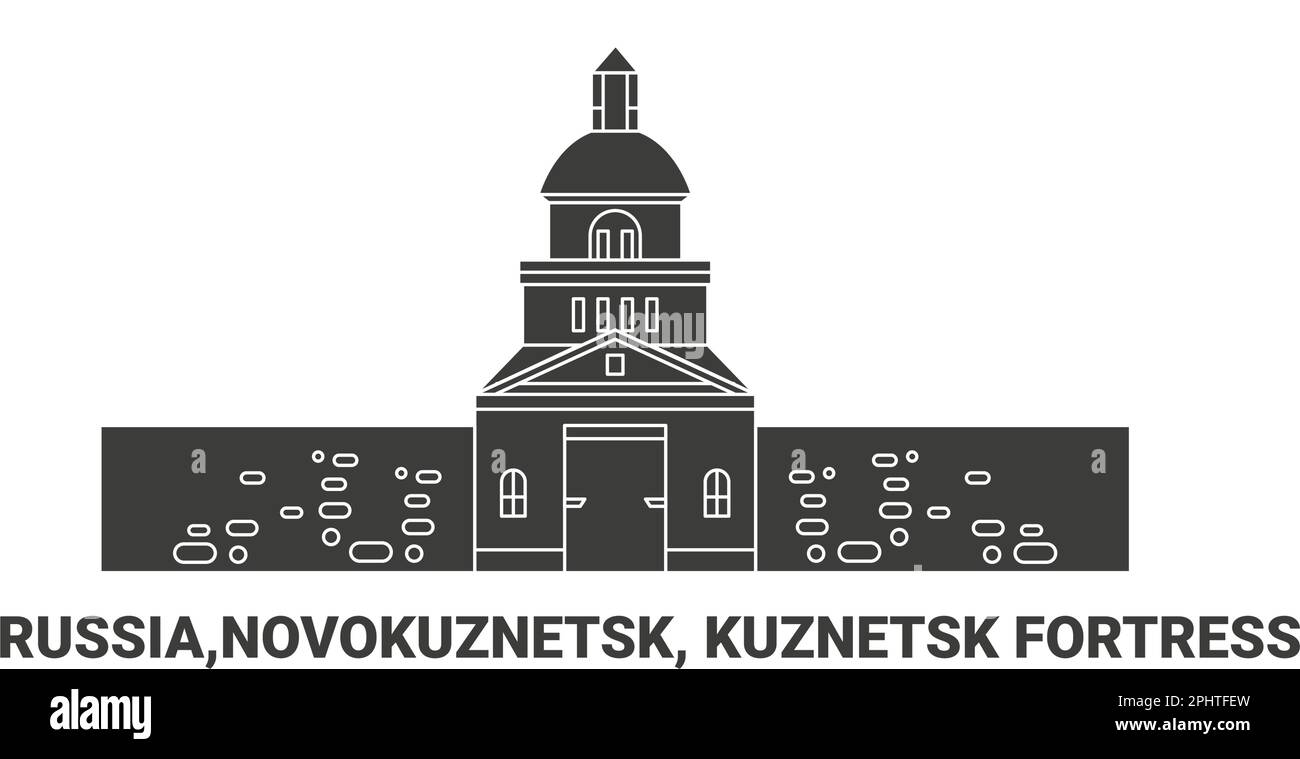 Russie, Novokuznetsk, Forteresse de Kuznetsk, illustration vectorielle de voyage Illustration de Vecteur