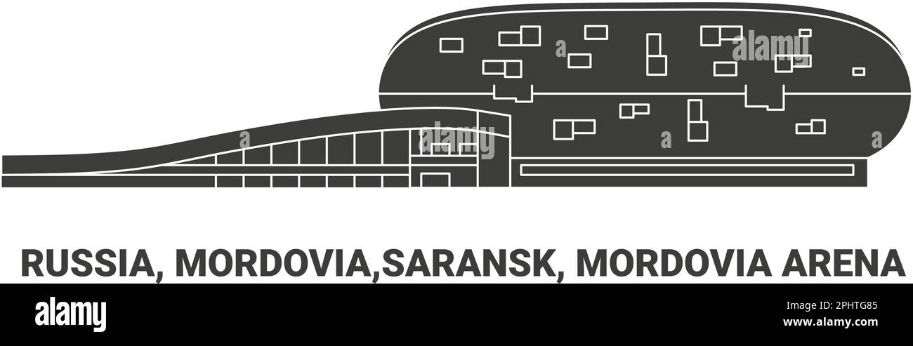 Russie, Mordovia, Saransk, Mordovia Arena, illustration vectorielle de voyage Illustration de Vecteur
