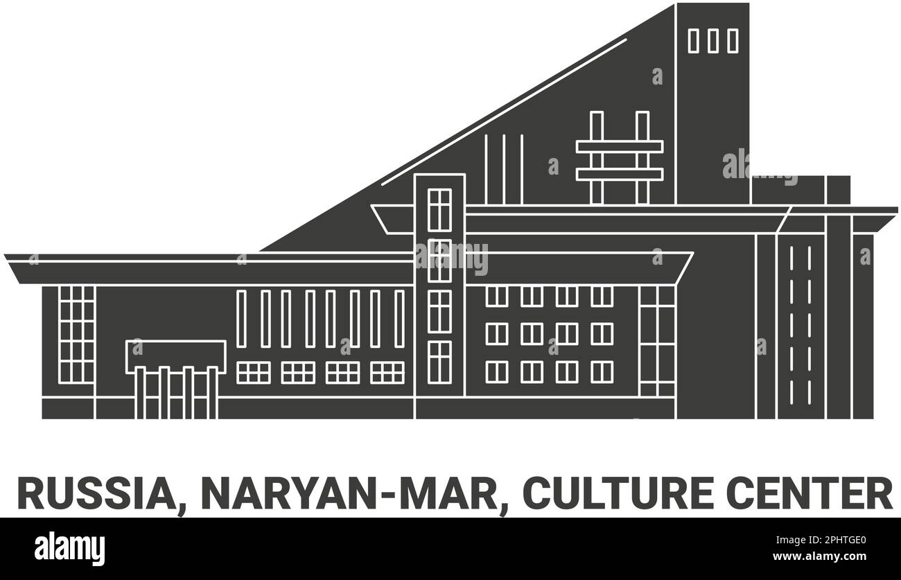 Russie, Naryanmar, Centre culturel, illustration vectorielle de voyage Illustration de Vecteur
