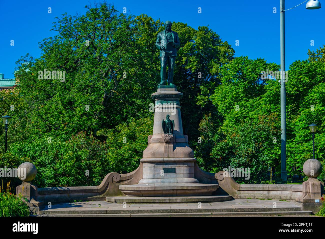 Statue de John Ericsson dans la ville suédoise de Göteborg. Banque D'Images