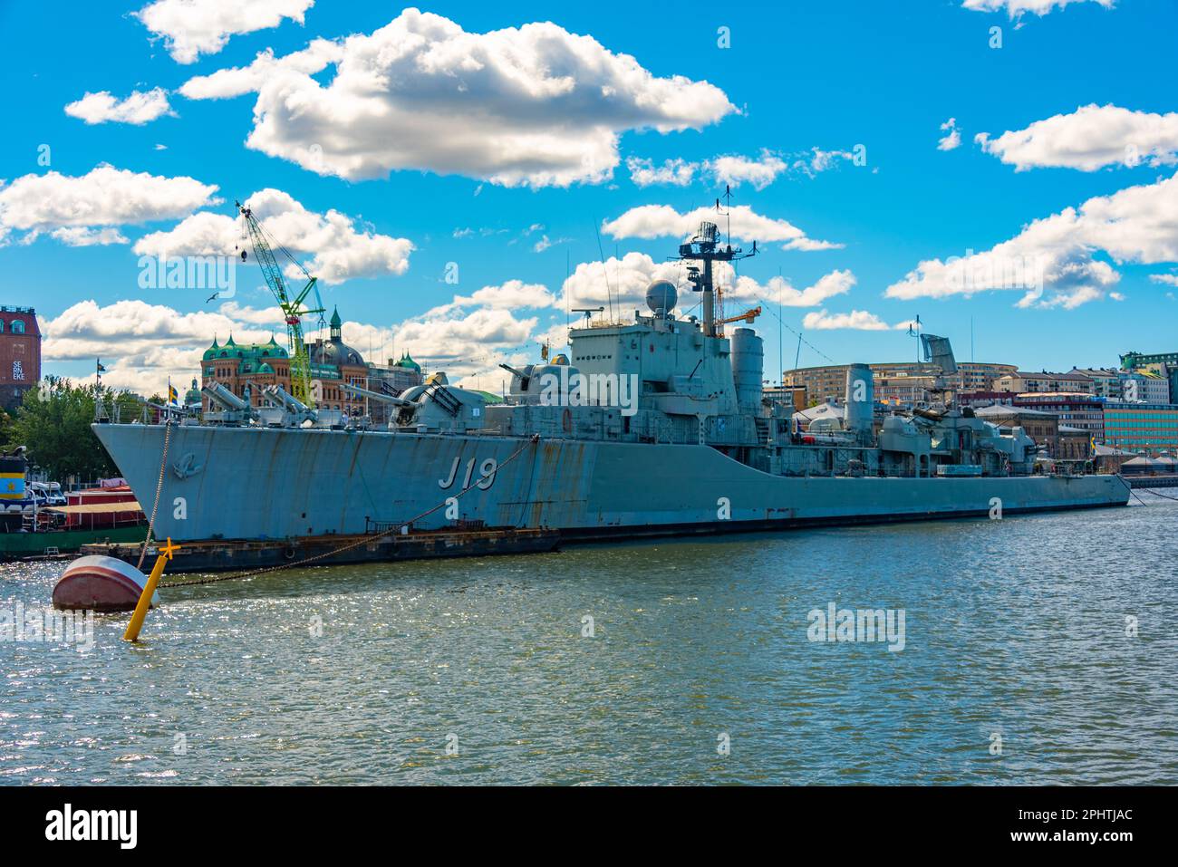 Navires militaires dans le port de Göteborg, Suède. Banque D'Images