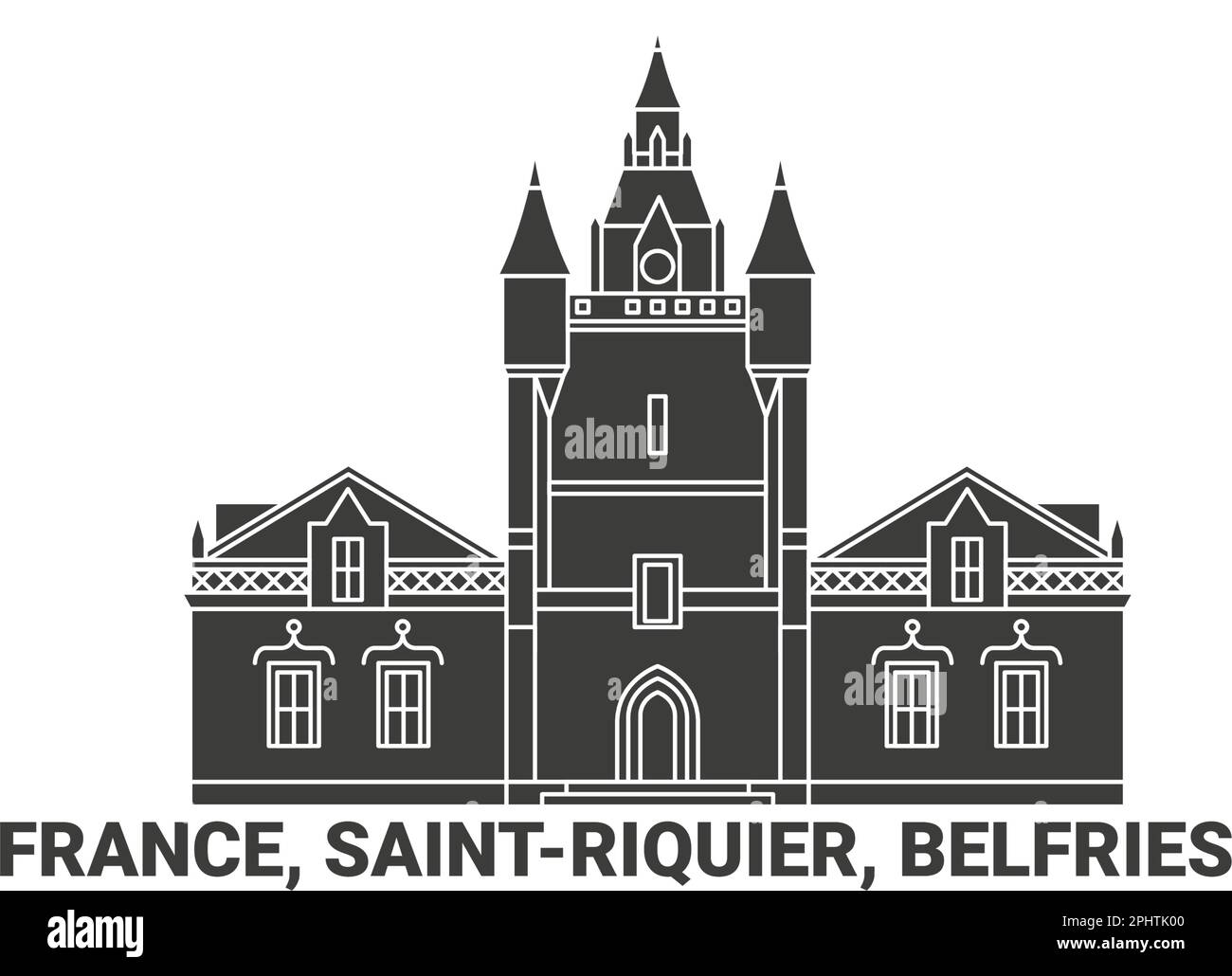 Illustration vectorielle de voyage pour la France, Saintriquier et les beffrois Illustration de Vecteur