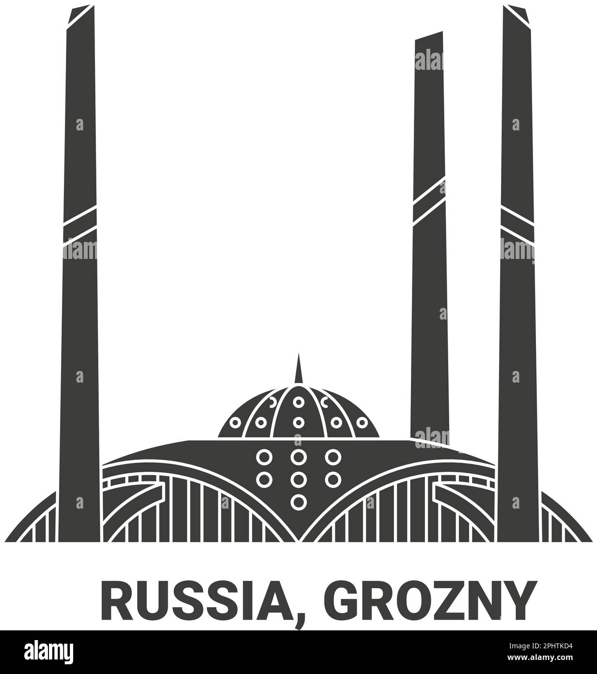 Russie, Grozny, illustration vectorielle de voyage Illustration de Vecteur
