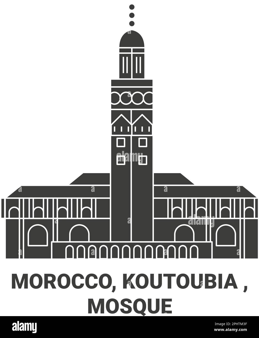 Maroc, Koutoubia , Mosquée voyage repère illustration vecteur Illustration de Vecteur