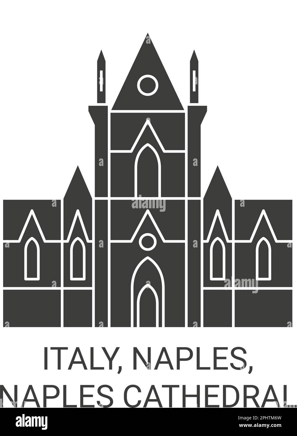 Italie, Naples, Naples Cathédrale de Naples Voyage illustration vectorielle Illustration de Vecteur