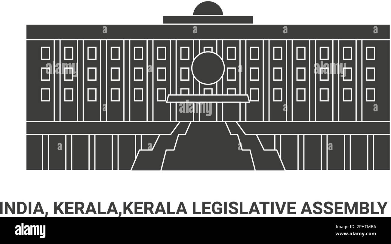 Inde, Kerala, Assemblée législative du Kerala, illustration vectorielle de voyage Illustration de Vecteur