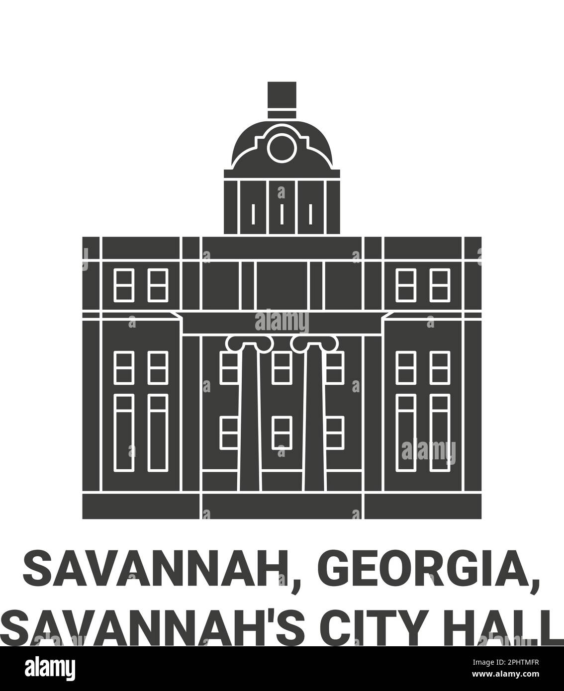 Etats-Unis, Savannah, Géorgie, Savannah City Hall Voyage illustration vecteur Illustration de Vecteur