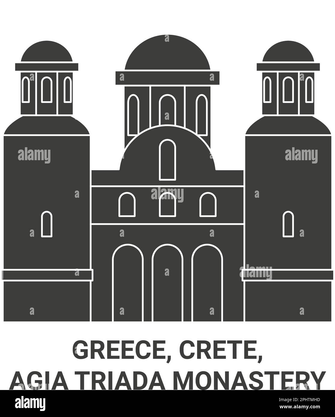 Grèce, Crète, Monastère d'Agia Triada voyage illustration vectorielle Illustration de Vecteur