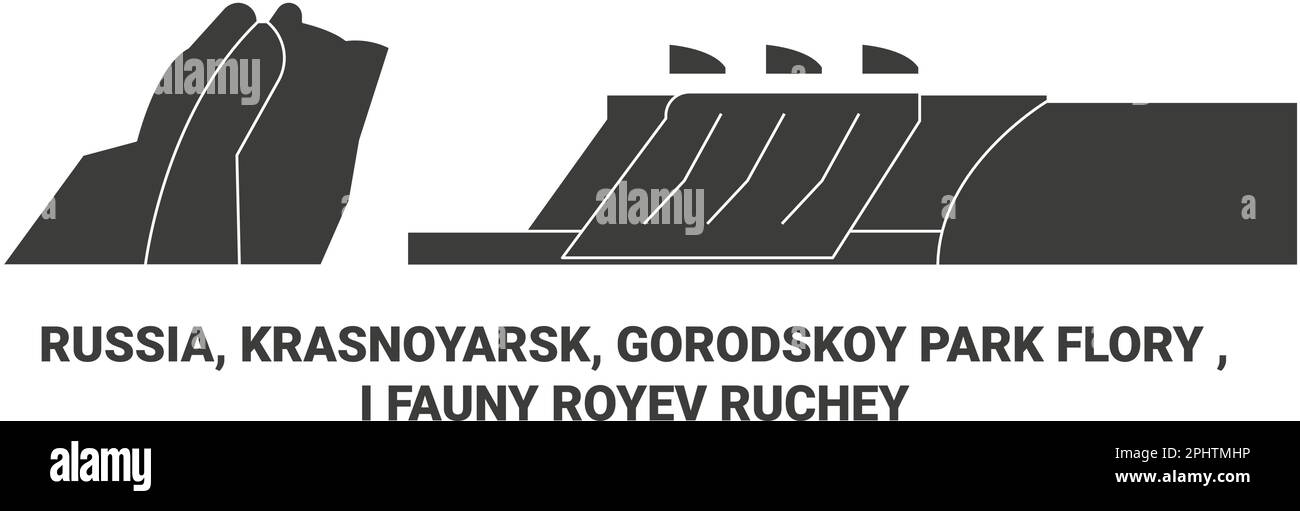 Russie, Krasnoyarsk, Gorodskoy Park Flory , I Fauny Royev Ruchey Voyage illustration vectorielle Illustration de Vecteur