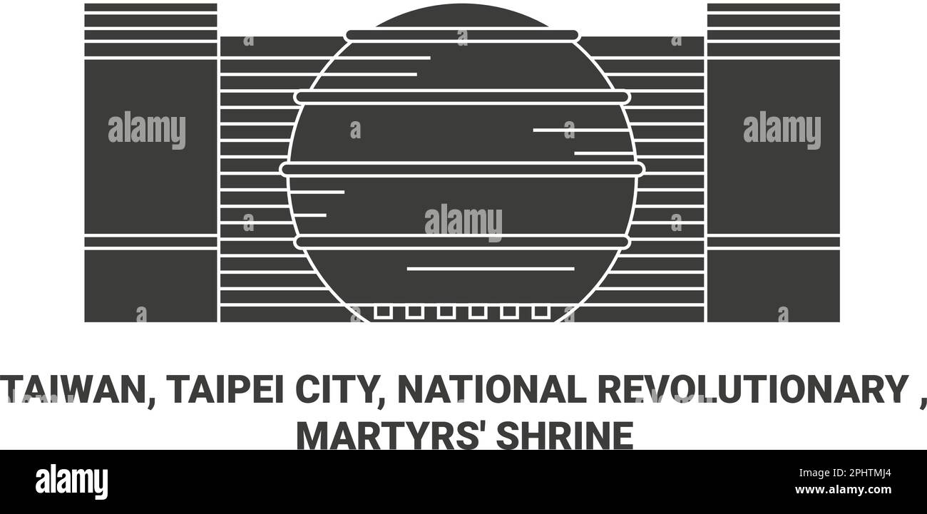 Taïwan, Taipei City, National Revolutionary, Martyrss' Shrine Voyage illustration vecteur de repère Illustration de Vecteur