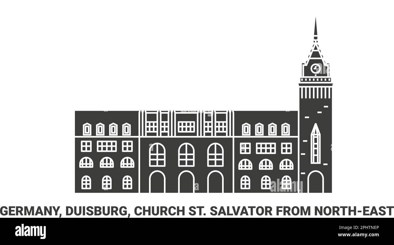 Allemagne, Duisburg, Eglise St. Illustration du vecteur de repère de voyage nord-est de Salvator Illustration de Vecteur