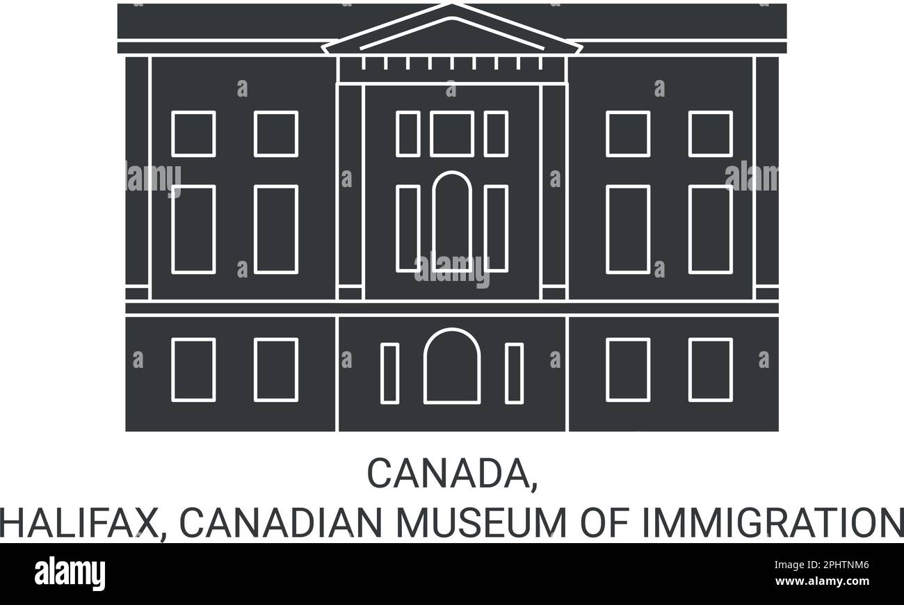 Canada, Halifax, Musée canadien de l'immigration illustration vectorielle de voyage historique Illustration de Vecteur