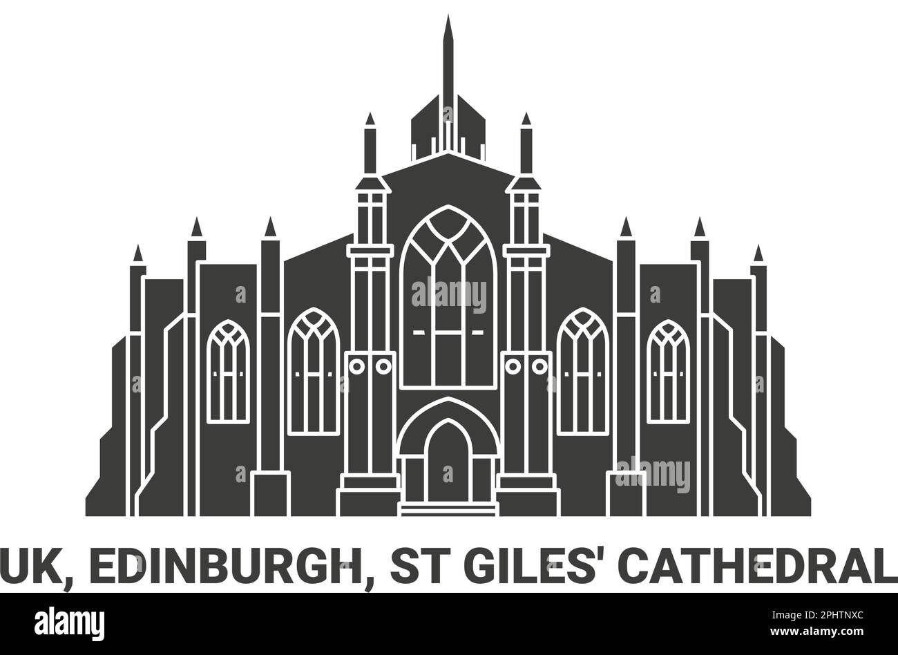 Angleterre, Édimbourg, cathédrale St Giles, illustration vectorielle de voyage Illustration de Vecteur