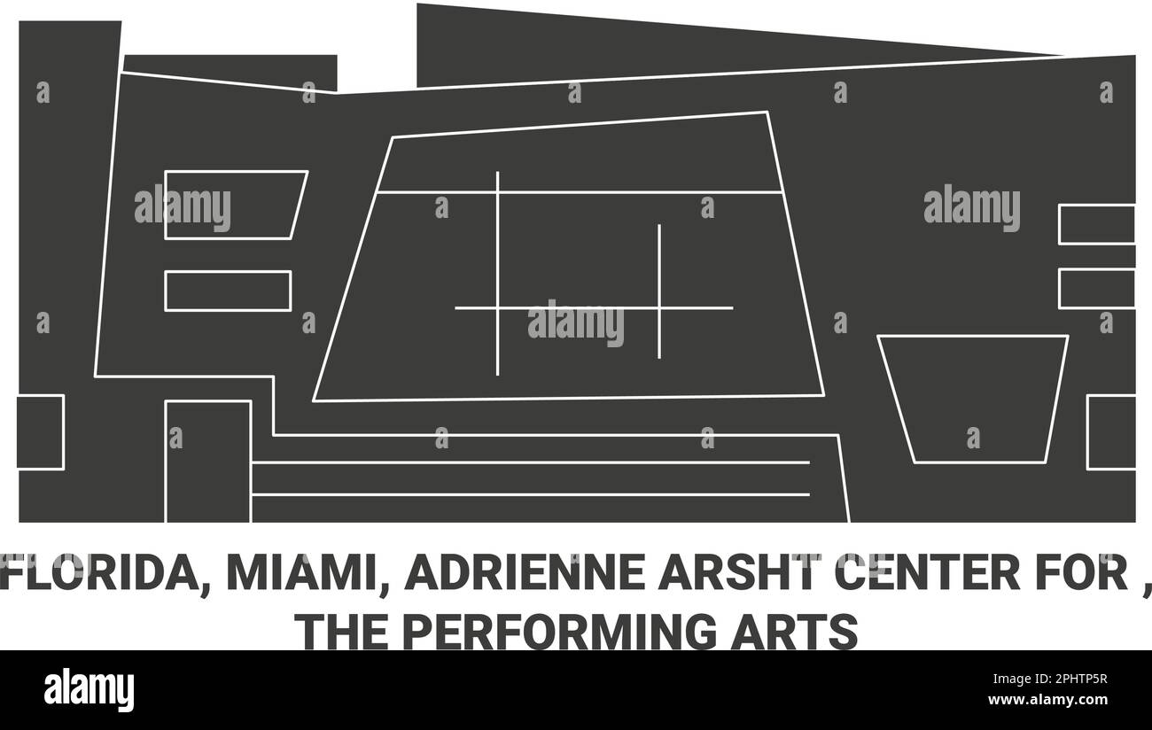 États-Unis, Floride, Miami, Adrienne Arsht Centre pour , l'illustration vectorielle du voyage des arts de la scène Illustration de Vecteur