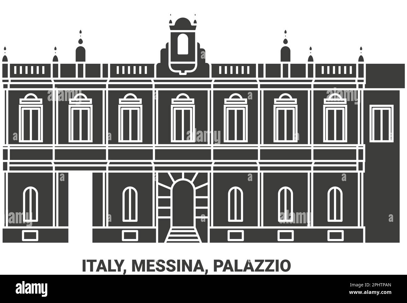 Italie, Messina, Palazzio Voyage repère illustration vecteur Illustration de Vecteur