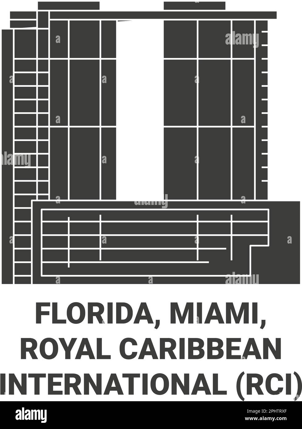 États-Unis, Floride, Miami, Royal Caribbean International RCI Voyage repère illustration vecteur Illustration de Vecteur