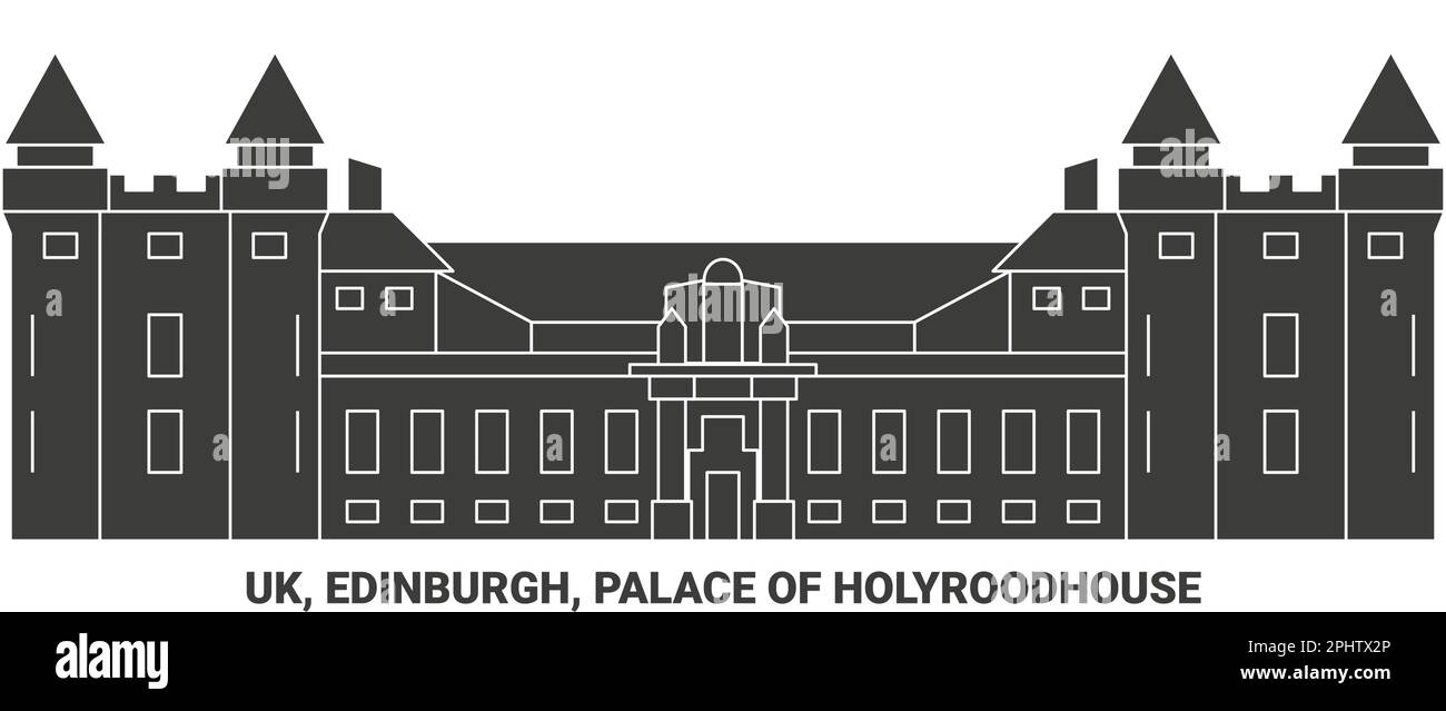 Royaume-Uni, Édimbourg, Palais de Holyroodhouse, illustration vectorielle de voyage Illustration de Vecteur