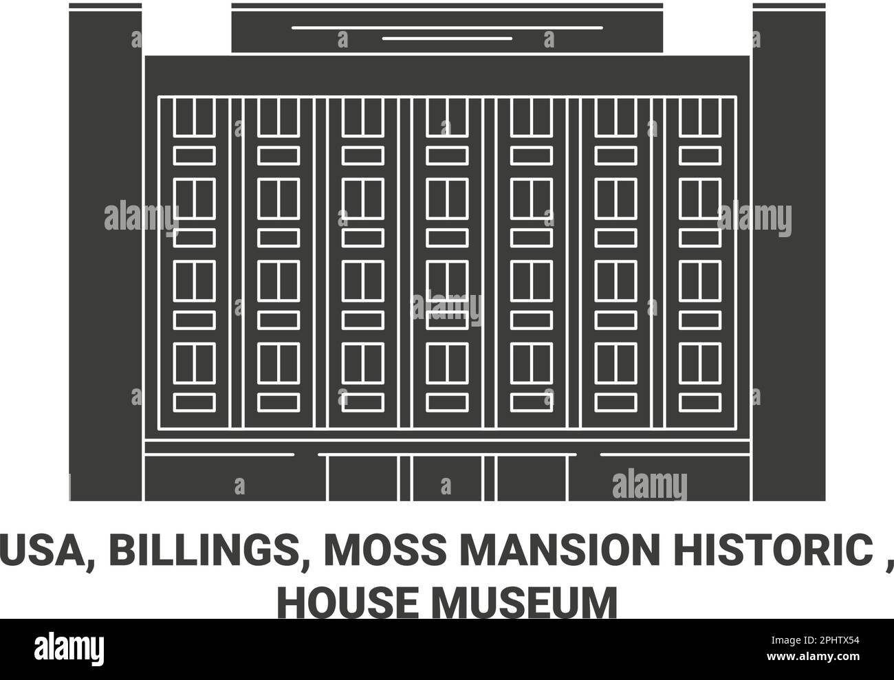 Etats-Unis, Billings, Moss Mansion Historic , House Museum Voyage illustration vectorielle Illustration de Vecteur