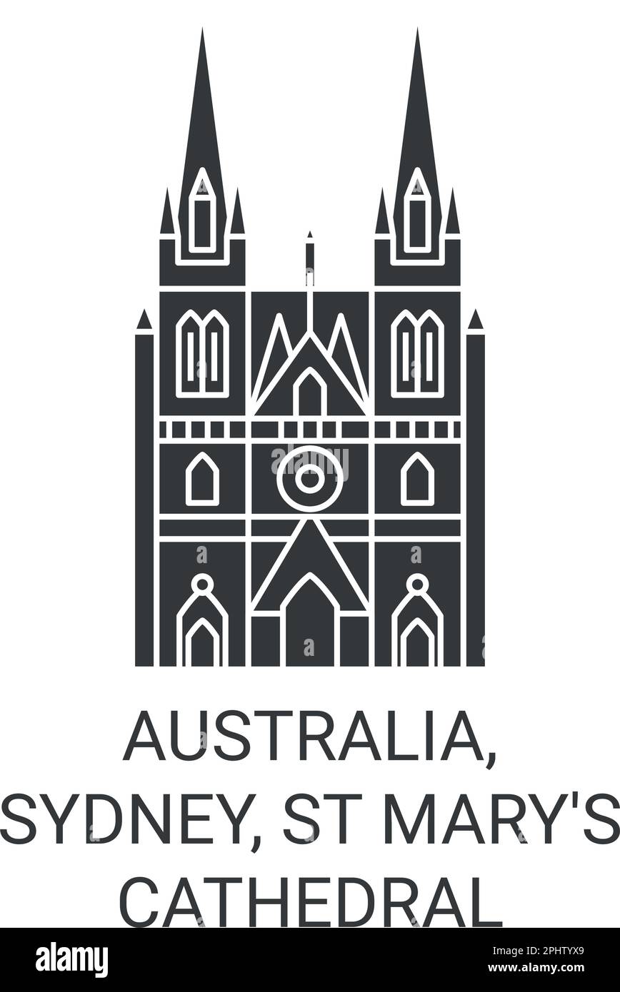 L'Australie, Sydney, la cathédrale St Mary's Travel illustration vectorielle Illustration de Vecteur