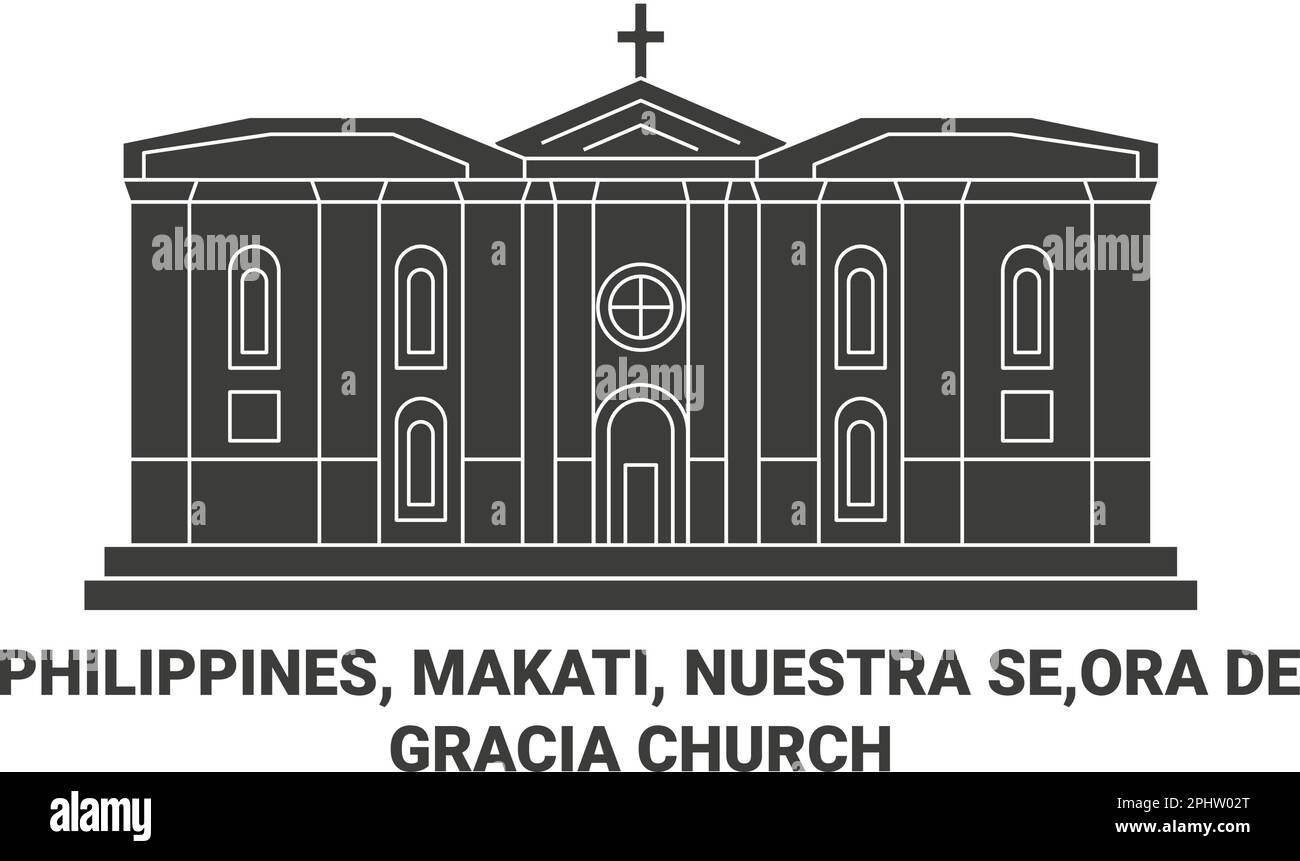 Philippines, Makati, Nuestra se, ora de Gracia Eglise Voyage repère illustration vecteur Illustration de Vecteur