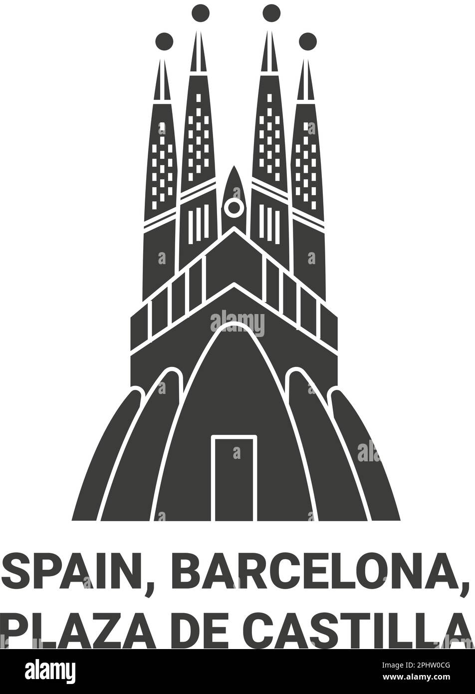 Espagne, Barcelone, Sagrada Familia voyage illustration vectorielle Illustration de Vecteur