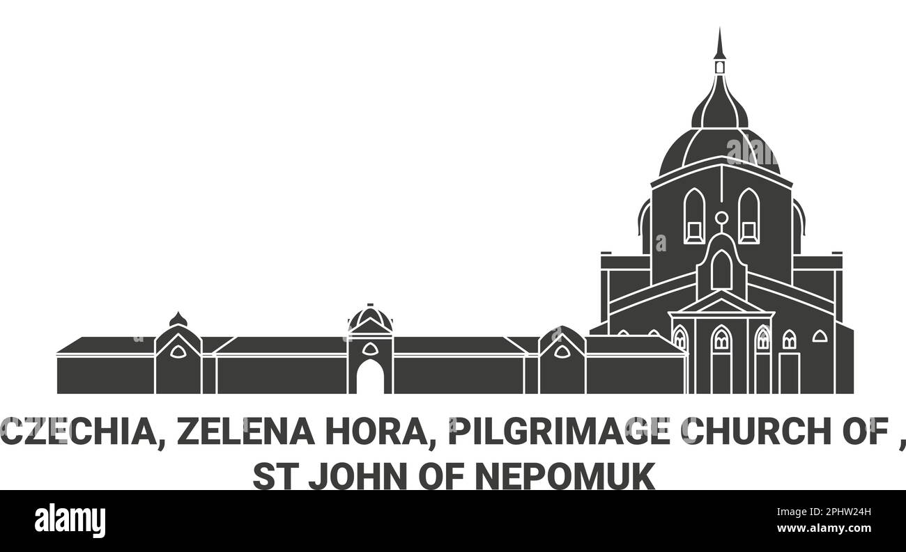 République tchèque, Zelena Hora, Église de pèlerinage de , Saint-Jean de Nepomuk Voyage repère illustration vecteur Illustration de Vecteur